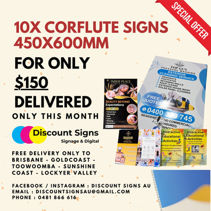 10x 450x600mm Corflute Prints - FREE DELIVERY SOUTH EAST QUEENSLAND - SPECIAL OFFER (Copy)