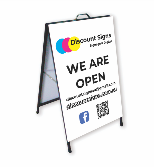 Metal face A-Frame board with Full Colour Digital Print & Lamination 600x900mm