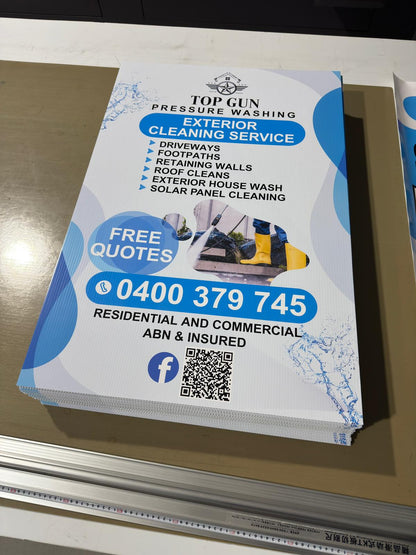 12x 300x450mm Corflute Prints - FREE DELIVERY SOUTH EAST QUEENSLAND - SPECIAL OFFER