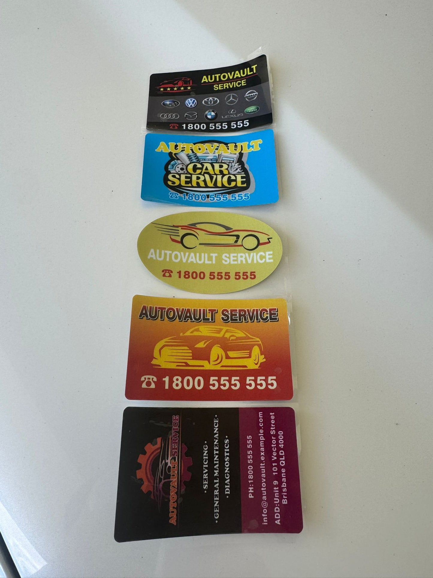 Car service stickers (Oil stickers)