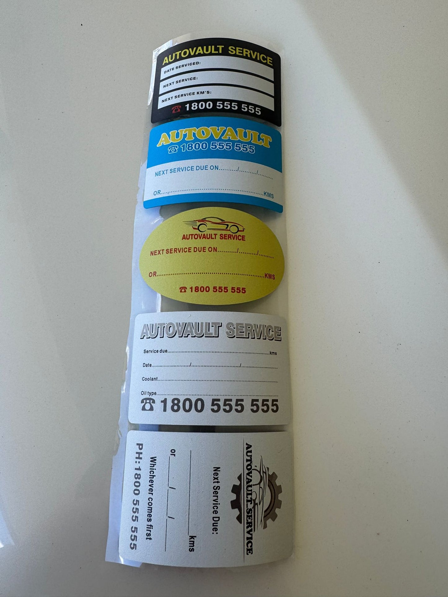 Car service stickers (Oil stickers)